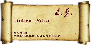 Lintner Júlia névjegykártya
