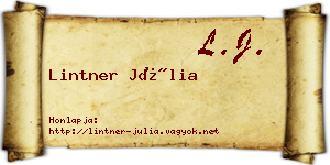 Lintner Júlia névjegykártya